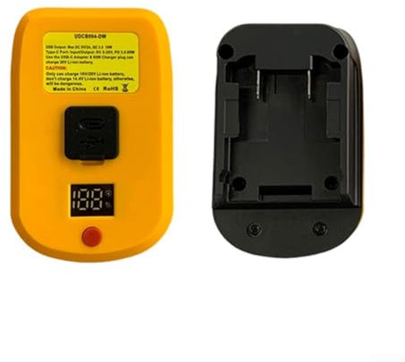 Adaptateur chargeur de batterie USB pour Bosch et Dewalt pour DCB200 18 V, double support de charge avec construction robuste (pour DCB203)