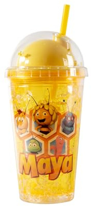 Gobelet Maya 4 avec couvercle et paille. Réutilisable. Double paroi. Couvercle à visser anti-fuite. Shaker. Tasse à eau minérale, fruit, jus. Sous licence officielle MSHC4EN