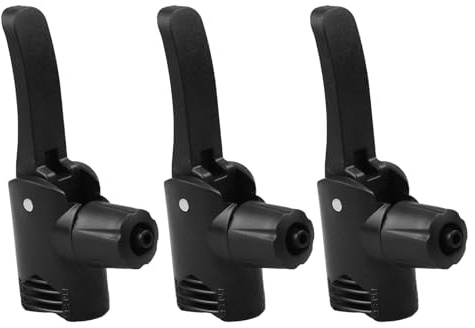 Fahrradpumpenadapter Doppelkopf 3 Stück für Ventile aus Kunststoff Schwarz