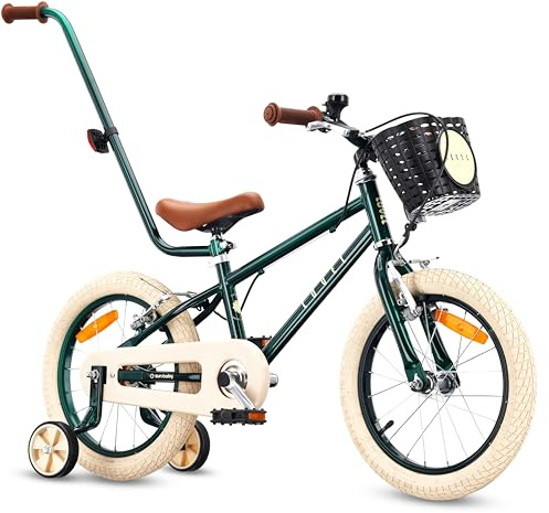 sun baby LOVEL Kinderfahrrad 14–16 Zoll für Mädchen und Jungen | Mädchenfahrrad und Jungenfahrrad 3–6 Jahre, bis 50 kg, Korb, Klingel und Kettenschutz