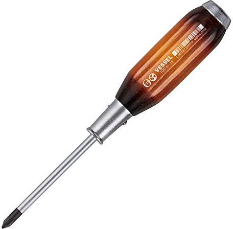 Vessel 100 Wood +1x75 (JIS) +1 Tang-Thru Screwdriver 100-1-75 by Trusco