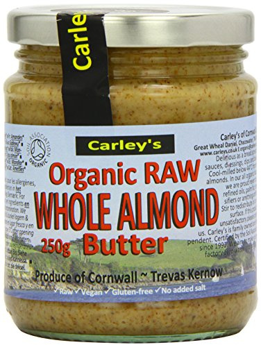 CARLEY'S Organic Raw Almond Butter - Vegan 250g (PACK OF 1)