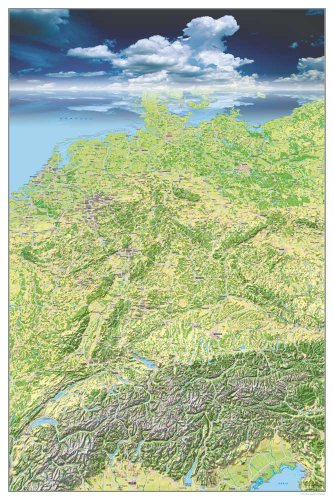 Landkarten - Poster - Deutschland - Panoramakarte + Ü-Poster