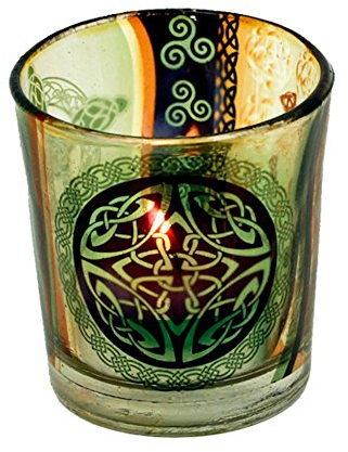 Raum der Stille Votiv- und Teelichtglas 6x5cm Verschiedene Varianten (Keltischer Knoten)