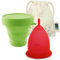 CozyCup Menstruationstasse CLASSIC - Made in Germany mit Reinigungsbecher und fairtrade Bio Beutel (Größe 2, Rot)