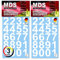 MDS Brand 3cm Zahlen Aufkleber Weiss | Selbstklebende Klebezahlen | Vinyl Hausnummern zum Aufkleben für Briefkasten, Mülltonnen, Hausnummer für Außen & Innen Peel (3cm, Weiss)