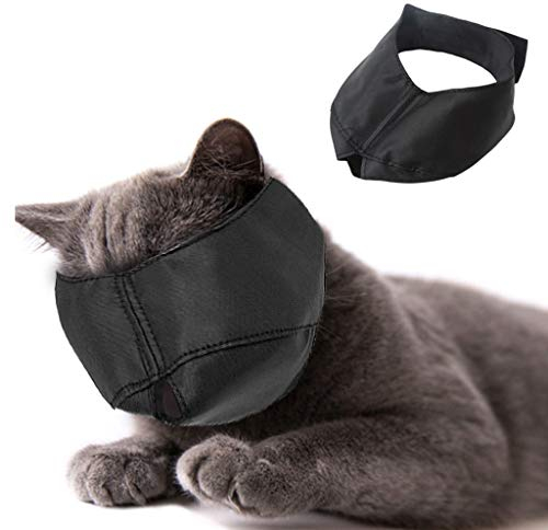 Beikal Maulkorb für die Katzenpflege, Nylon Katzengesicht, Haustierpflege-Hilfsmittel, verhindert Kratzer und Beißschutz (L)