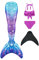 shepretty Meerjungfrau Schwanz mit Bikini-Set für Mädchen Schwimmen Kostüme Cosplay,lanM6-5,150