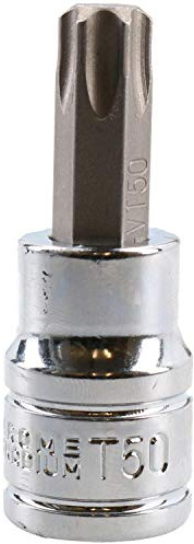 T50 Male Torx Bit Star Socket 3/8 Drive Standard Internal Chrome Vanadium Steel