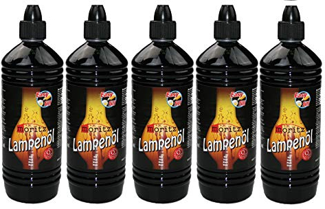 5 Liter Moritz Lampenöl für Öllampen Bambusfackeln Gartenfackel und Wandfackeln