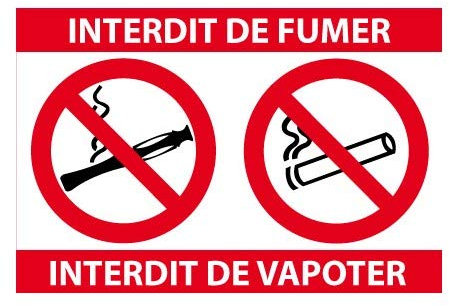 interdiction interdit fumer Vapoter logo 3635 autocollant adhésif 2 stickers 15 cm