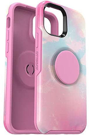 OtterBox Otter+Pop Case for iPhone 12 / iPhone 12 Pro, Shockproof, Drop proof, Protective Case with PopSockets PopGrip, 3x Tested to Military Standard, Pink