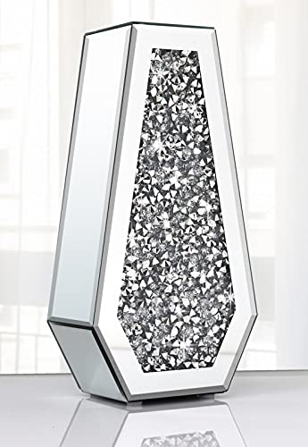 ALLARTONLY Blumenvase Crushed Diamond Spiegelvase Kristall Silber Glas Dekorative Spiegel Vase Große Größe Luxus für Home Decor Diamond Shape Verdickt Kann kein Wasser halten