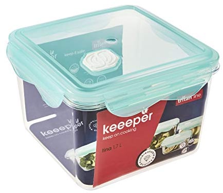 keeeper Frischhaltedose mit Klickverschluss, 16 x 16 x 11,1 cm, 1,7 l, Tina Tritan, Aquamarine