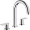 hansgrohe Vernis Shape - Mitigeur de lavabo 3 trous avec tirette et vidage, Robinet de salle de bain avec hauteur sous bec 151 mm, économie d'eau (EcoSmart), Chromé, 71563000