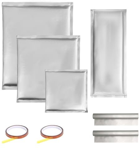 Heat Press Pillow Bundle - 8 Pack inkl. 4 Größen Silber Wärmepress-Transferkissen, 2 Teflon-Papierbögen, 2 Rollen hitzebeständiges Klebeband für Hitzepress-Sublimationsprojekte