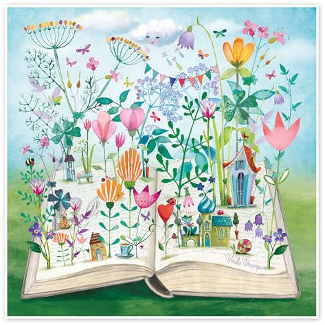 Buchgarten Poster von Mila Marquis 50 x 50 cm Bunt Wandbilder Wanddeko