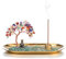 JOVIVI Porte-Encens Zen Brûleur d'Encens en Laiton Arbre de Vie Pierre Naturelle Boudhha Zen Méditation Sculpture Décoration Bibelot Ornement Table Bureau - Chakra