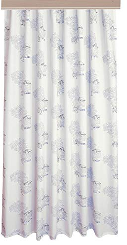SeGaTeX home fashion Maritimer Dekoschal Muscheln und Korallen Korallenmeer Natur blau-grau Exklusiver Vorhang mit Reihband 240 x 150 cm