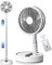 Ventilador oscilante con control remoto, ventilador de viaje recargable de 7200 mAh para camping, 4 velocidades, temporizador, ajuste de altura, ventilador plegable portátil para viajes, exteriores,