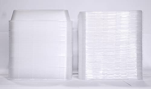 Party Warehouse - 24 x 500ml Clear Plastic Disposable Food Storage Containers with Lids - Microwave and Freezer Safe - Recyclable (24 Containers & 24 Lids 500ml)