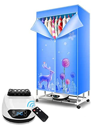 SEFAX Sèche-Linge Portable 2000 W, sèche-Linge électrique Double Couche Pliable for vêtements, Appartements, Camping-Cars, blanchisserie, etc. (Color : Blue)