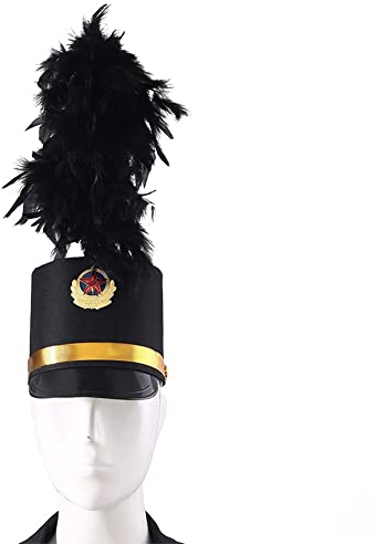 bopely Drum Soldier Conductor Cap Horn Band Hat Carnival Marching Performance Props Cosplay Accessories Party Supplies for Children Adult