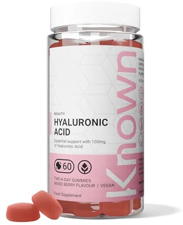 Known Hyaluronic Acid Gummies 100mg – 1 Month Supply – Mixed Berry | Delicious HA Formula – Supports Skin Hydration – 60 Vegan Gummies – Beauty Active