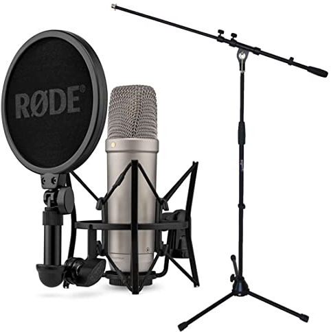 RØDE Rode NT1 5th Generation XLR USB Studio Microphone + Keepdrum Microphone Stand
