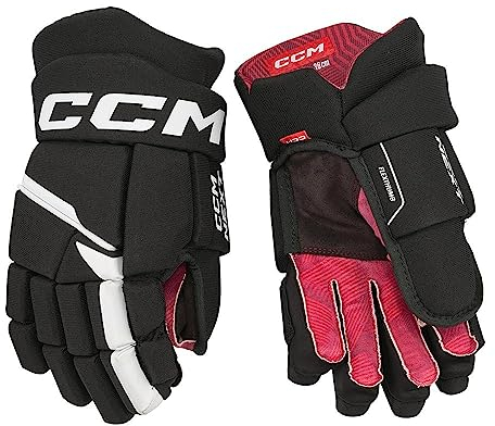 CCM Next Eishockey Handschuhe Junior (Schwarz/Weiß, Größe: 10)