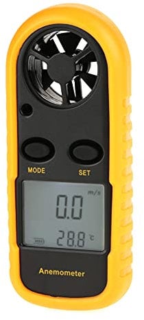 Tragbares Digitales Mini-Windmessgerät, Windströmungs-Luftgeschwindigkeits-Anemometer Zur Messung von Luftgeschwindigkeit und Lufttemperatur