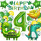 Dino Geburtstag Deko 4 Jahre, Geburtstagsdeko Jungen 4 Jahre, Dino Deko kindergeburtstag, Dino Luftballon für Dino Party Kindergeburtstag Deko 4 Jahre Junge
