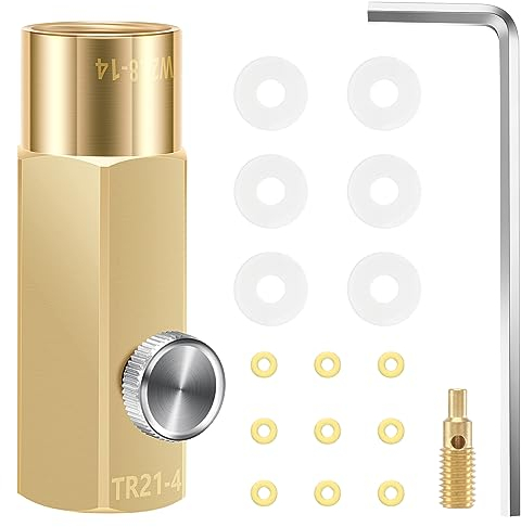 NISHZHU CO2 Flaschen Adapter Nachfülladapter CO2 Refill Adapter für Maker Zubehör W21.8-14 to TR21.4(Messing)