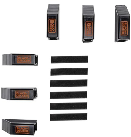 BLACK+DECKER Ladungsblöcke Set mit 6 Stück - Kofferraum Organizer - für Koffer, Umzugskartons, Einkäufe und mehr - Auto Organizer - Gepäckclips - Kunststoff - Schwarz