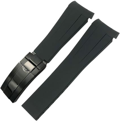 SOMKB 20 mm 21 mm 22 mm Gummi Armband Fit Für Rolex Submariner GMT Master Daytona Silikon Armband Schwarz Uhrenarmband Armband, 22 mm, Achat
