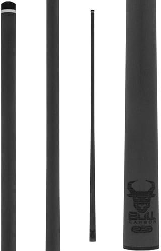 Bull Carbon Billardqueue-Schaft, Karbonfaser, niedrige Ablenkung, 76,2 cm, 12,25 mm, mit verstellbarem Gelenkeinsatz