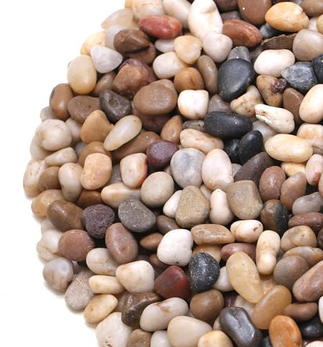Calofulston 5lb Drainage Rocks for Potted Plants, 1/5 Inch Small Pebbles for Plants, Aquarium, Fish Tank, Terrarium, Succulent, Vases, Decorative Pea Gravel, Mixed Color