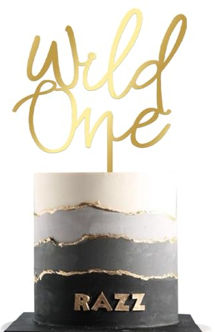 Tortenaufsatz Wild One First Cake Topper aus Acryl, für 1. Geburtstag, Party, Babygeschlechtsoffenbarung, Foto-Requisiten (Acryl)
