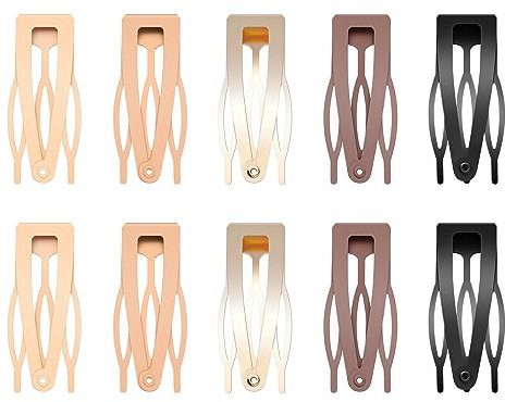 Etercycle 10 Stück Haarspangen, Metall Haarspangen 5cm Barrette Haarspange für Damen Mädchen, Doppel Griff Haar Clips Haarhalter Basteln DIY Zubehör Snap Haarspangen (Mehrfarbig)