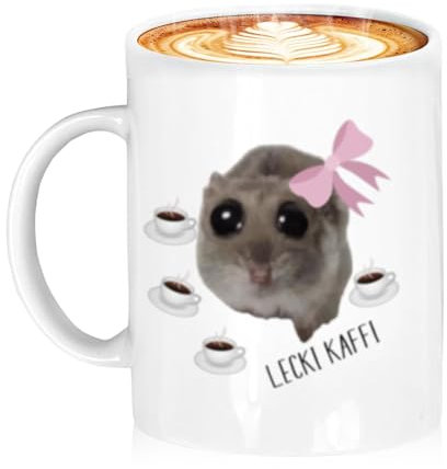 Lustige Tassen, Sad Hamster lustig - Personalisierte Tasse mit Name, Spülmaschinenfest für Geburtstag Weihnachten Westie Tasse (Weiß-Hamster)