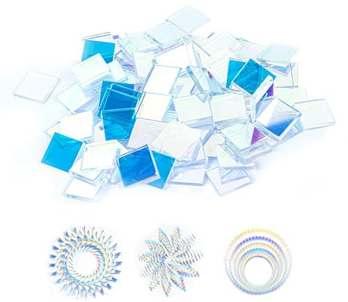 Kit Mosaico 2x2cm Mosaico Fai Da Te 100 Pezzi Piastrelle Mosaico Acrilico Tessere Mosaico Colore Mosaico Piastrelle per Lavori Creativi Decorazione