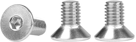 FOMGIIN Tornillos avellanados hexagonales M6x12mm, 20 Piezas Hexagonal Avellanado, DIN 7991 / ISO 10642 Cabeza Plana Tornillo de Acero Inoxidable 304 Para El Hogar de Bricolaje Edificio, A2 V2A