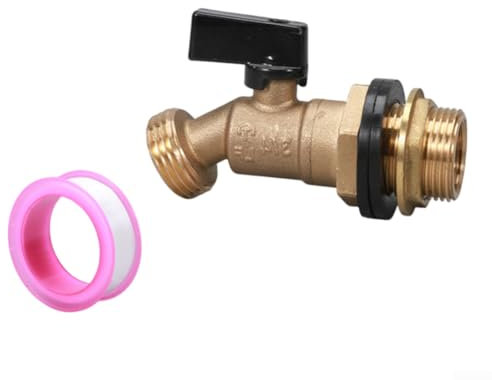 Vilgftyiet Kits de robinet en laiton avec robinet à tournant sphérique quart de tour, robinet d'extérieur en laiton massif compatible avec raccords de tuyau, accessoires de jardin