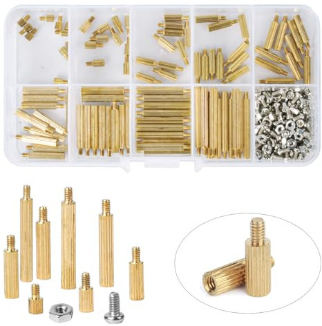 270 Pezzi Kit Assortito M2, Distanziale Esagonale Ottone, Maschio e Femmina, Vite a Filettato, Pilastro per PCB Scheda Madre, M2 Distanziale Esagonale in Ottone