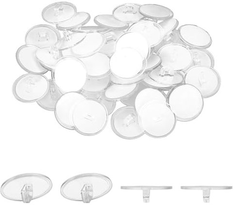 50 Stück Deckenhaken selbstklebend Wandhaken ohne Bohren Klebehaken Ohne Bohren Selbstklebend Transparent Wandhaken Selbstklebend Haken für Küche, Bad, Wand, Tür, Decke zum Aufhängen