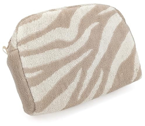 Linnea Trousse de Toilette Collection Zebra Soft Pur Coton Motif zèbre Beige
