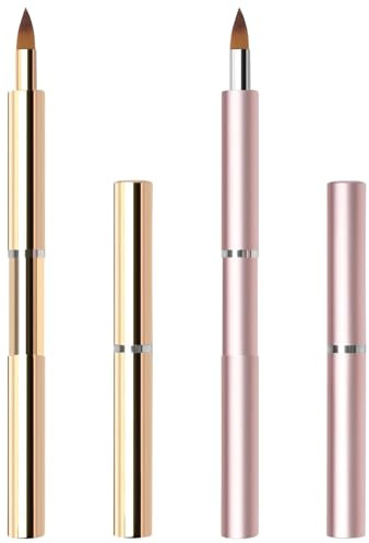 Pinceau à Lèvres Rétractable, Application de Rouge à Lèvres (YZ-Gold+Pink)