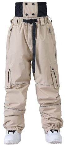 Sunnyuk Pantaloni Neve Uomo, Tuta Sci Uomo Pantaloni Curvy Impermeabile Pantalone Termici da Neve Tuta Snowboard Invernale Salopette Elasticizzati Taglie Forti Sci Montagna