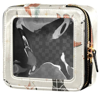 ZRWLUCKY Dream Catcher and Boots Clear Makeup Bag Small Toiletry Bag Leather Organizer Bags for Travel, Dream Catcher and boots