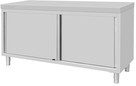 Vogue Standing Floor Cupboard Stainless Steel 900x1800x600mm | Organises kitchen stock and heavy ingredients; built for busy commercial catering environments to maximise storage space.